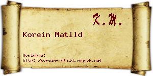 Korein Matild névjegykártya